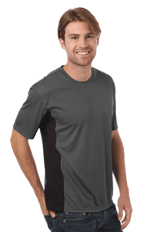 big mens Moisture Wicking Color Block Tee grey 2xl