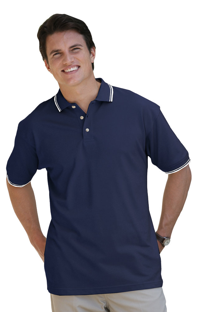 Blue Generation Men's Tipped "Superblend" Pique Polo MD-6XL-5