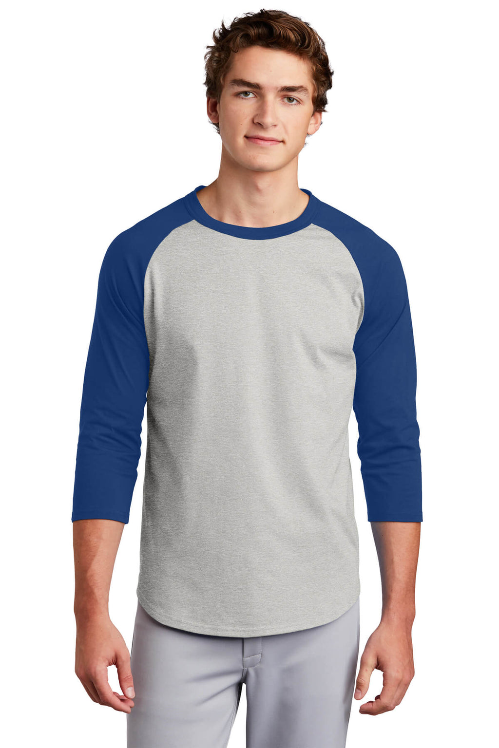 Big size men's grey baseball tee shirt 6xl
