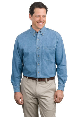 Port & Company Long Sleeve Denim Shirt MD-6XL