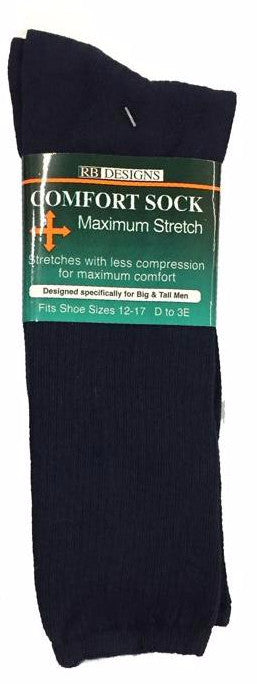 Men's Wide Stretch Comfort Dress Sock navy