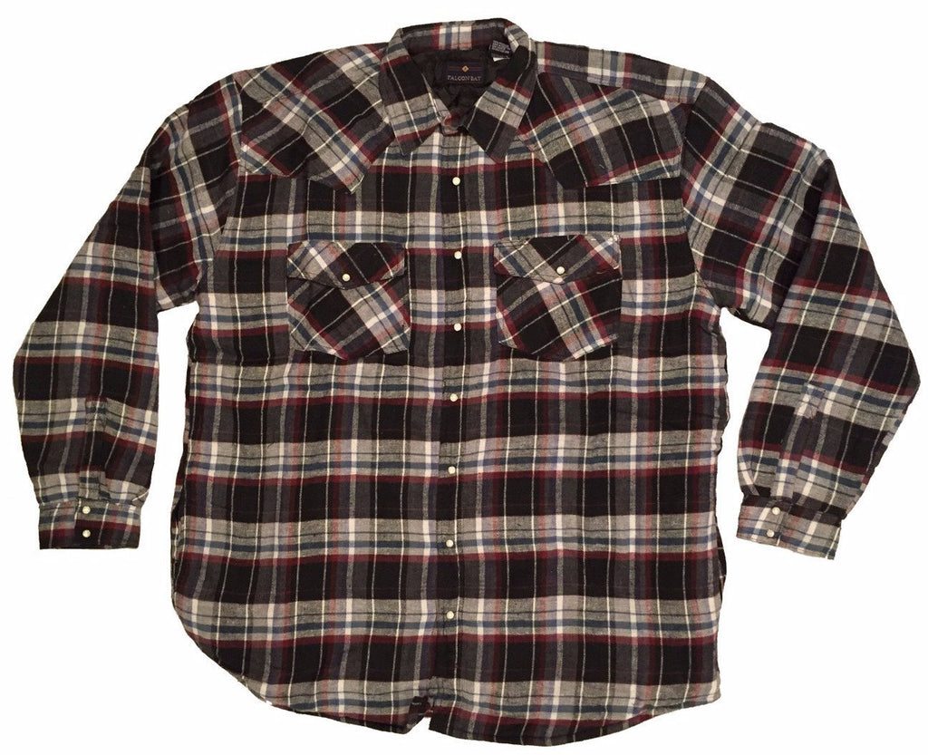Falcon Bay Men's Long Sleeve Lined Flannel Plaid Shirt-1