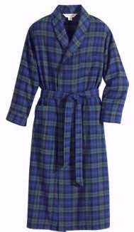 Plaid Flannel Shawl Collar Robe-1