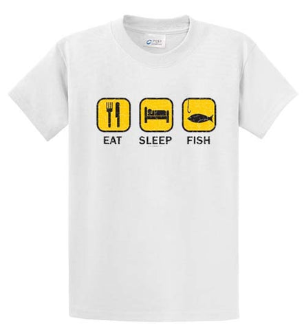 Eat Sleep Fish Printed Tee Shirt