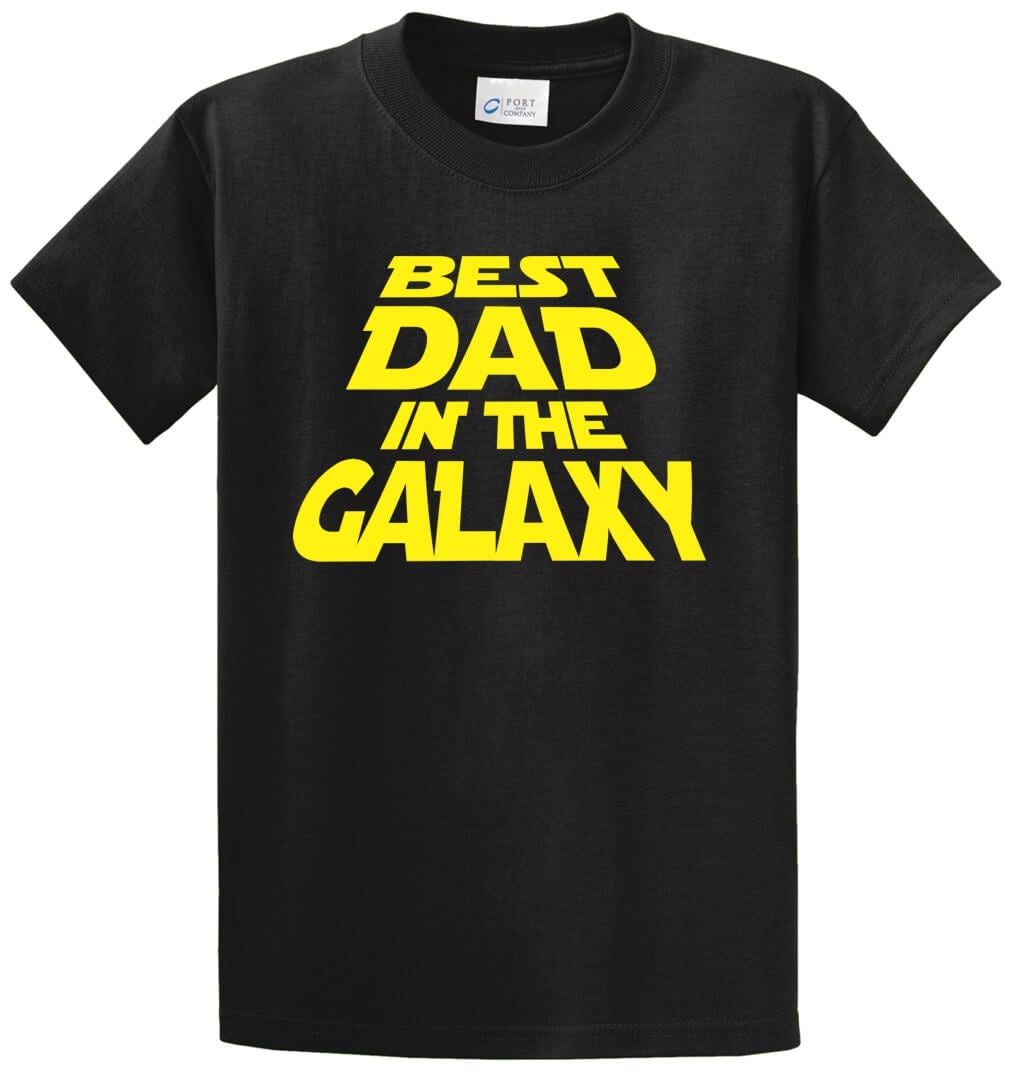 Best Dad In The Galaxy Printed Tee Shirt-1