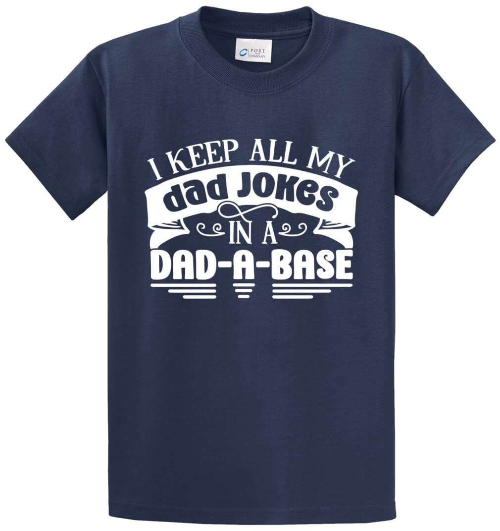Dad Jokes In Dad A Base Printed Tee Shirt-1