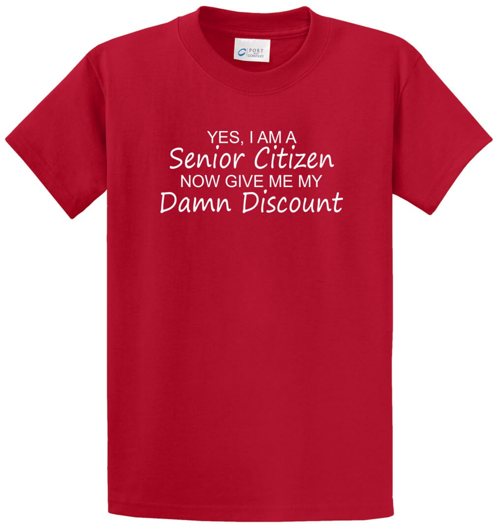 Senior Citizen Discount Printed Tee Shirt-1