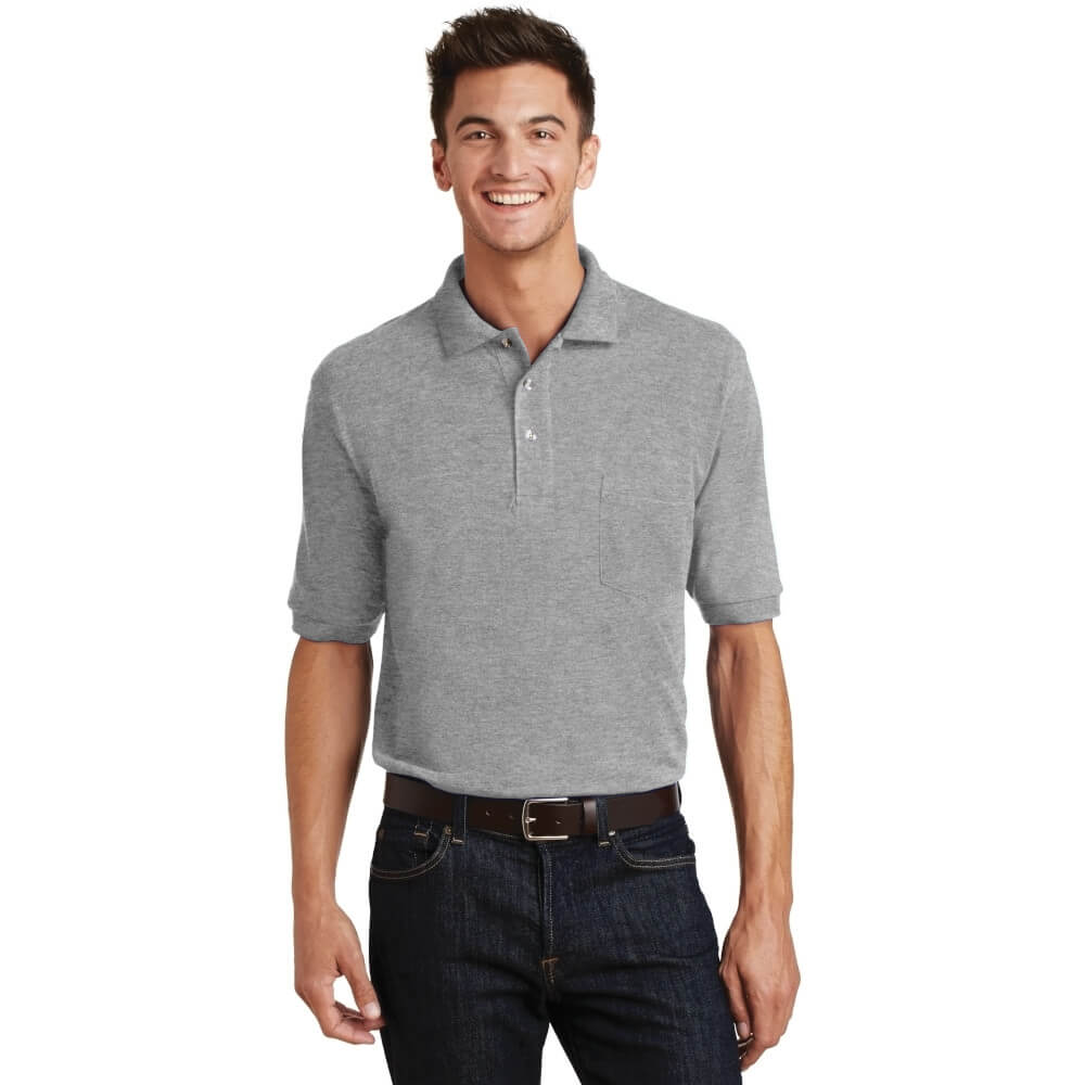 Port Authority Heavyweight Cotton Pique Polo with Pocket SM-6XL-3
