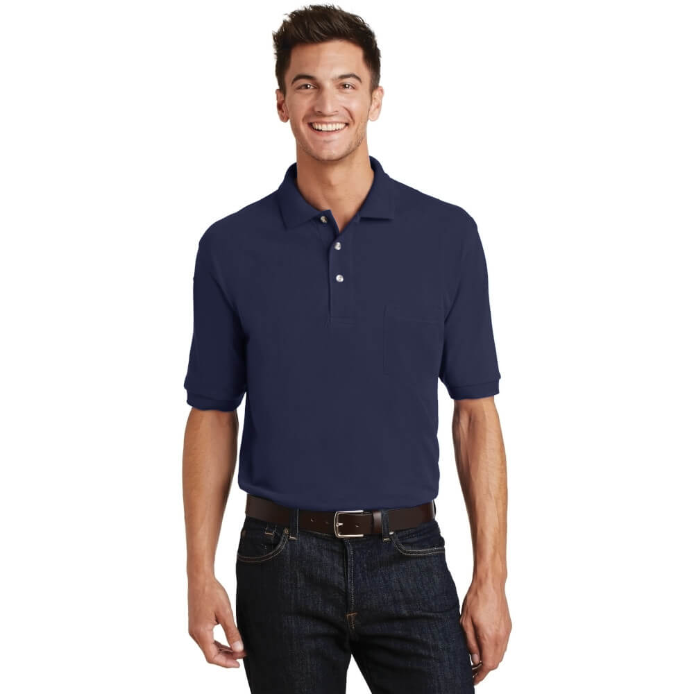 Port Authority Heavyweight Cotton Pique Polo with Pocket SM-6XL-1