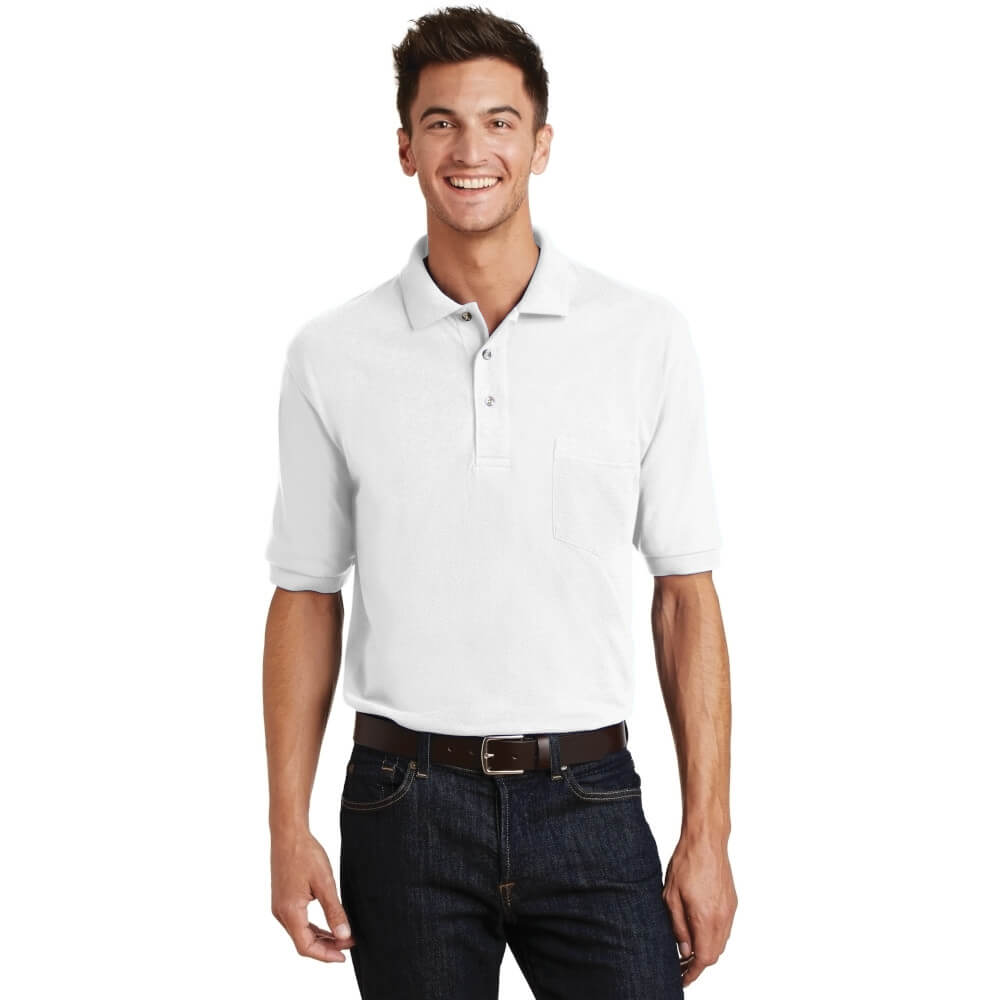 Port Authority Heavyweight Cotton Pique Polo with Pocket SM-6XL-5