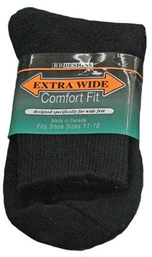 Men's King Size Extra Wide 1/4 Crew Sock-3