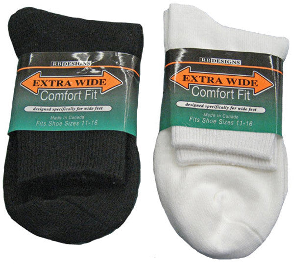 Men's King Size Extra Wide 1/4 Crew Sock-1