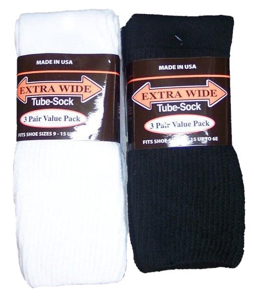 Men's King Size Extra Wide Tube Sock (3Pr Pack)-1