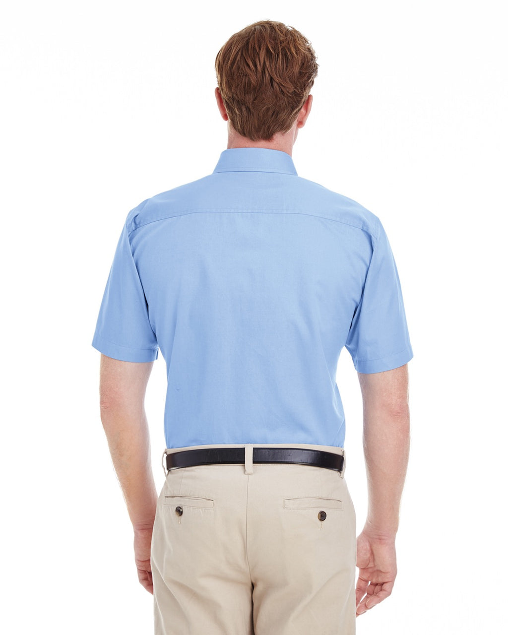 Harriton Men's 100% Cotton Short-Sleeve Twill Shirt with Teflon Closeout-3