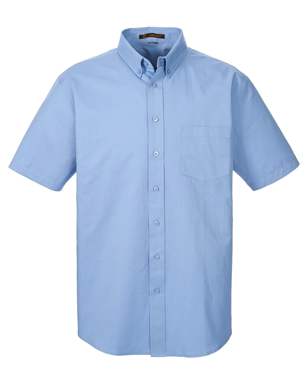 Harriton Men's 100% Cotton Short-Sleeve Twill Shirt with Teflon Closeout-1