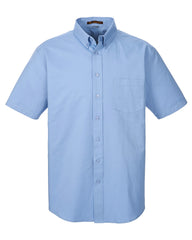 Harriton Men's 100% Cotton Short-Sleeve Twill Shirt with Teflon