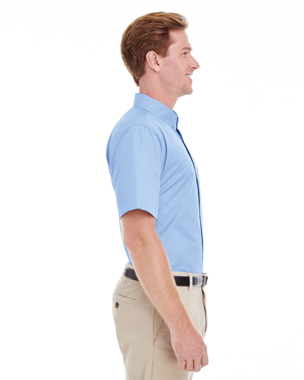 Harriton Men's 100% Cotton Short-Sleeve Twill Shirt with Teflon Closeout-4