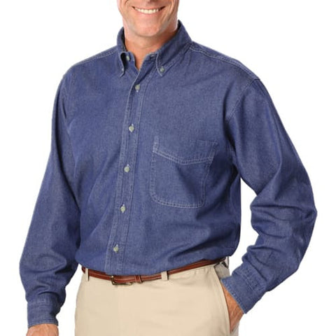 Blue Generation Men's Long Sleeve Denim Shirt SM-8XL and LT-3XT