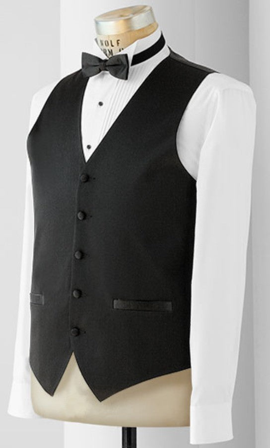 Neil Allyn Black Polysatin Tuxedo Vest Closeout-1