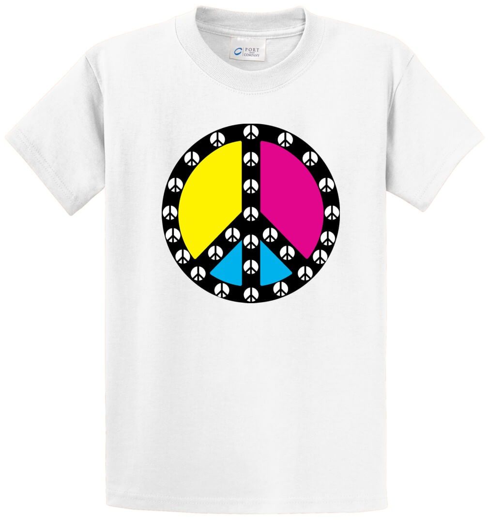 Peace Signs Inside Peace Sign Printed Tee Shirt-1