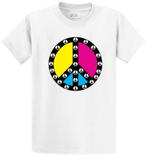 Peace Signs Inside Peace Sign Printed Tee Shirt
