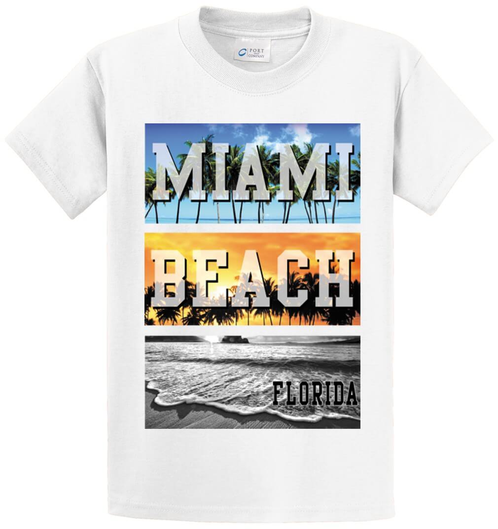 Photo Palm Beach Miami Beach Fl (Oversized) Printed Tee Shirt-1