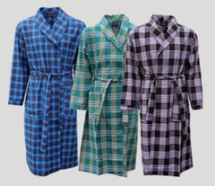 Plaid Flannel Shawl Collar Robes