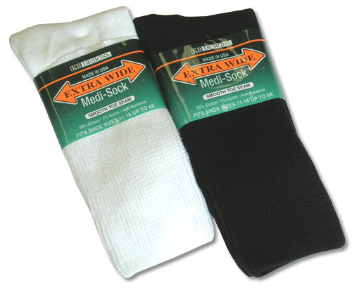 King Size Extra Wide Diabetic Crew Sock-1