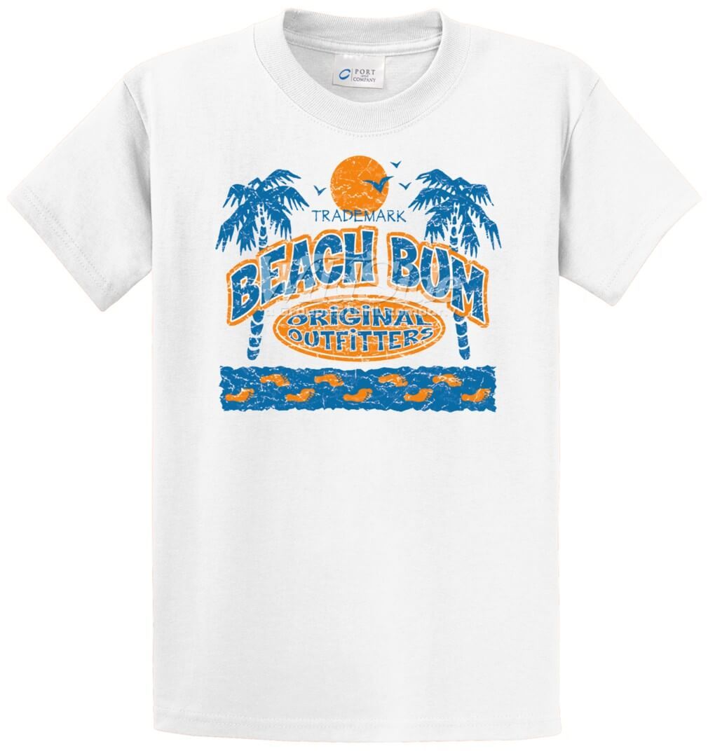 Beach Bum - Palm Trees, Sun Printed Tee Shirt-1