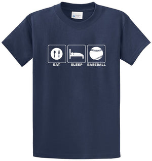 Eat Sleep Baseball Printed Tee Shirt