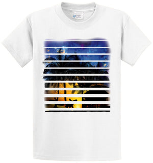 Beach Sunset Surfers Walking Printed Tee Shirt