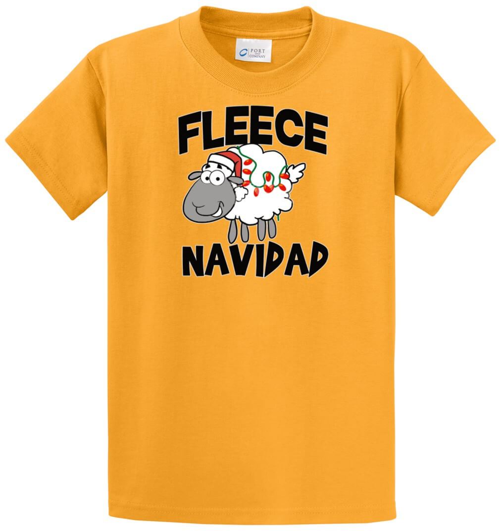 Fleece Navidad Christmas Sheep Printed Tee Shirt-1