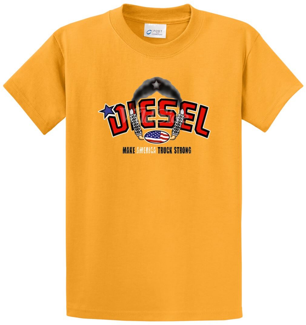 Diesel Make America Truck Strong Printed Tee Shirt-1