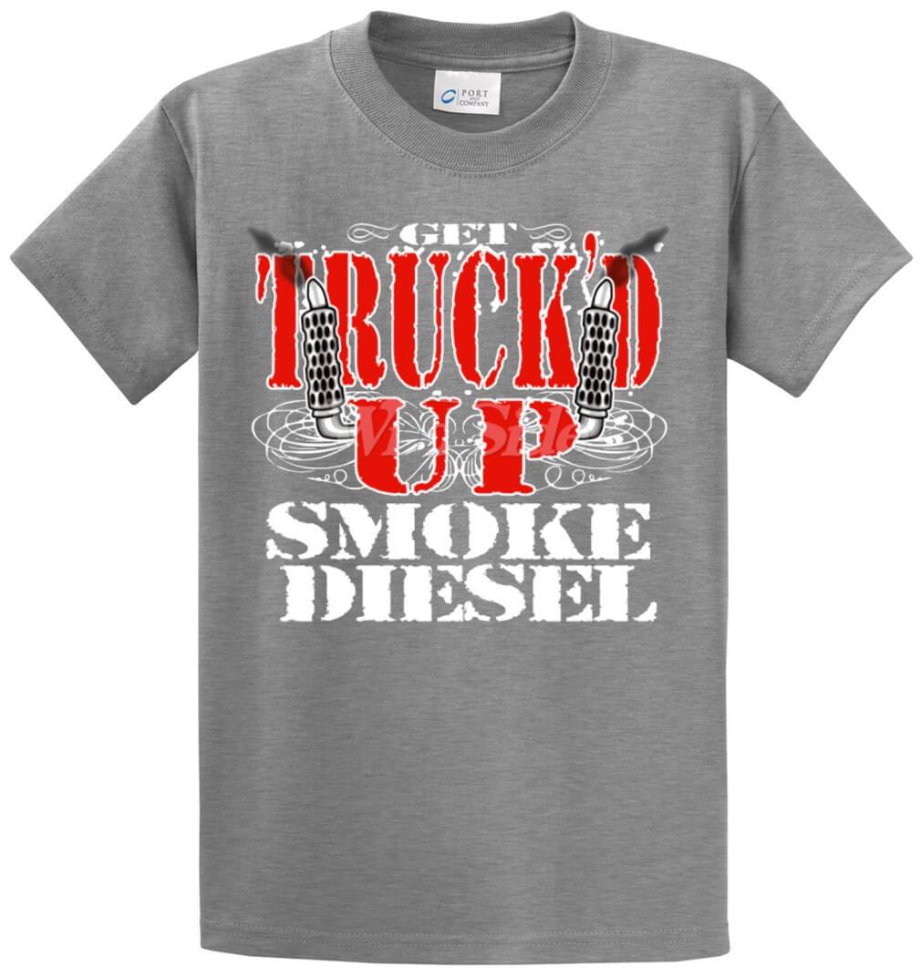 Get TruckD Up Smoke Diesel Printed Tee Shirt-1