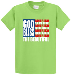 God Bless America Flag Printed Tee Shirt