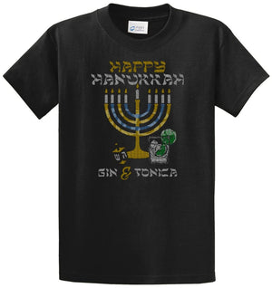 Happy Hanukkah Gin & Tonica Printed Tee Shirt