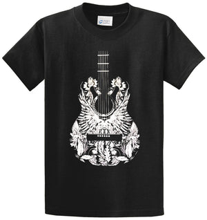 White Leaf Guitar Printed Tee Shirt