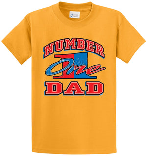 Number 1 Dad Printed Tee Shirt