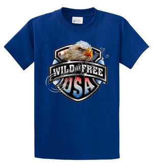 Wild & Free-Eagle/Shield Printed Tee Shirt