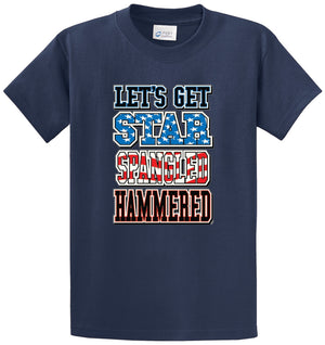 Lets Get Star Spangled Hammered Printed Tee Shirt