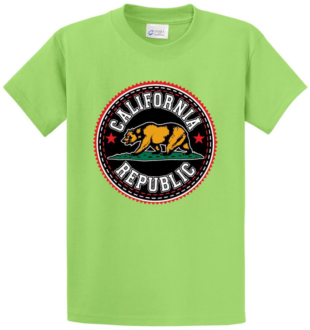 Bear California Republic Circular Printed Tee Shirt-1